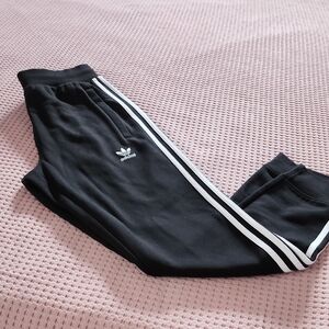 adidas Black Joggers with White 3-Stripe
